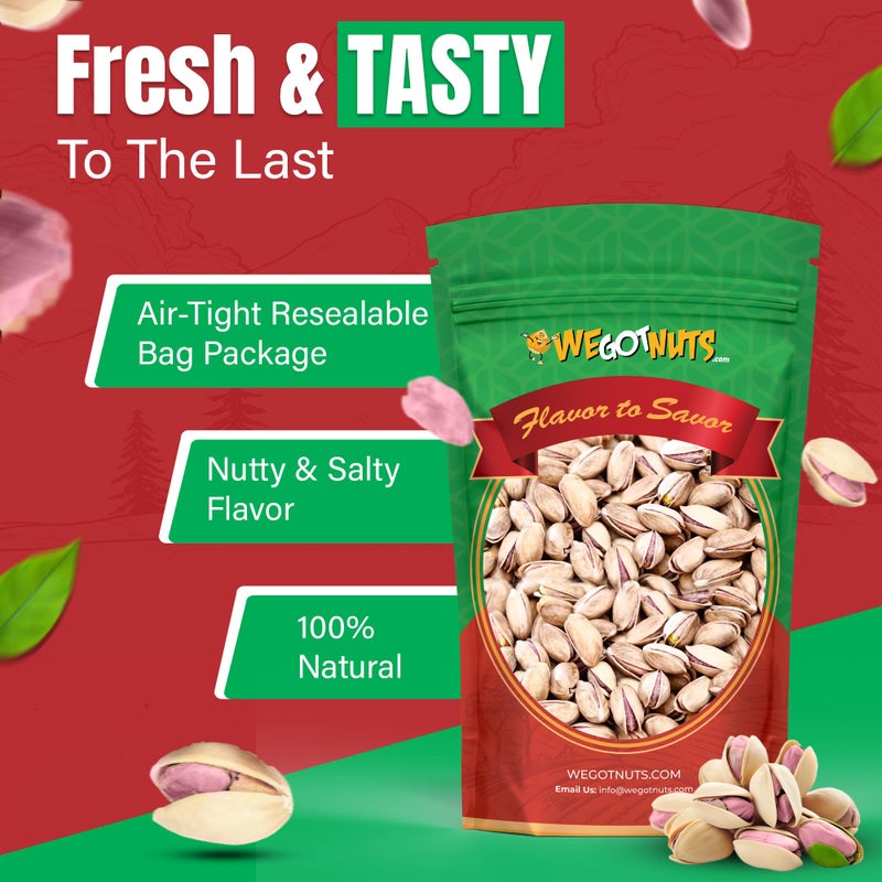 We Got Nuts Turkish Antep Pistachios 5 Pounds (80oz) - Premium Quality Kosher Roasted Pistachios By We Got Nuts - Natural & Healthy Rich Flavor Snack - Whole, & Salted - Air-Tight Resealable Bag Package - Image 3
